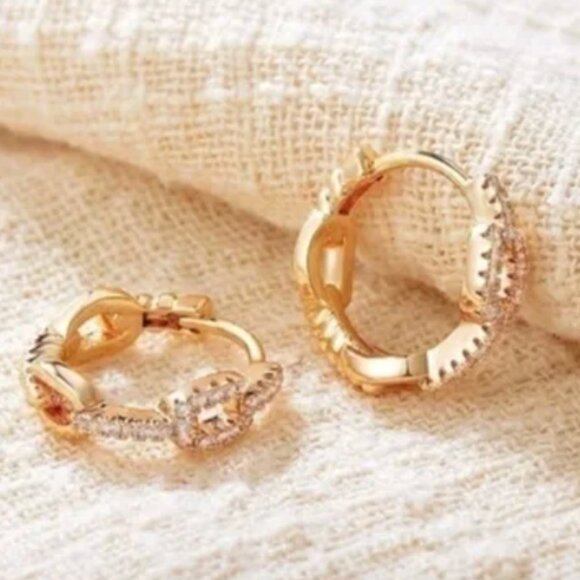 Anthropologie Jewelry - 14K gold filled chain link earrings